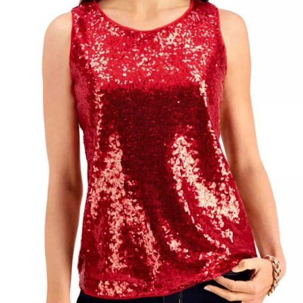 CHARTER CLUB Sequined Tank Top  NWT Size L & XXL